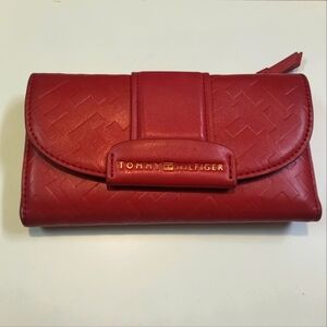 Tommy Hilfiger Embossed Red Wallet